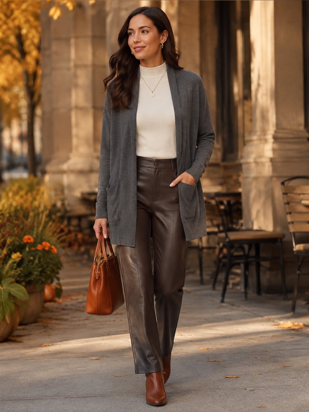 Wilfred Charcoal Open Front Cardigan